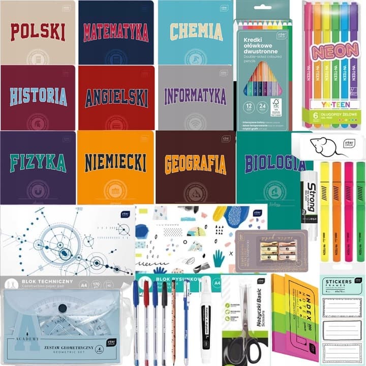 BESTSELLER OGROMNA wyprawka szkolna dla klasy 4-8 Interdruk + gratisy